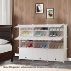 5 Tier 3 Column White Shoe Rack Organizer