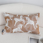 SOGA 35cm Bohemian Camel Brown White Horse Pattern Throw Pillow
