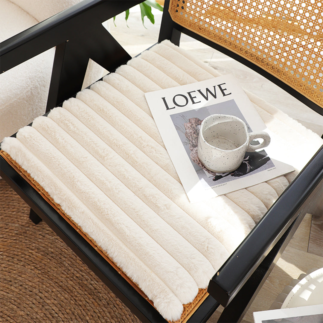 SOGA 45cm Cream Corduroy Square Soft Leaning Plush Backrest Throw Seat Pillow
