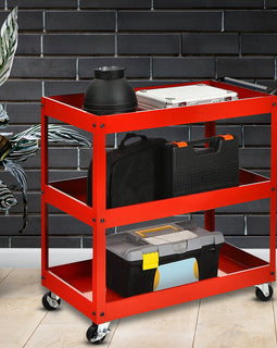 3 Tier Tool Storage Cart Red