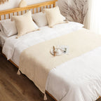 1.5m Bed Vintage Scarf Runner Bedding Tail Pad Flag For Home Hotel Set of 3