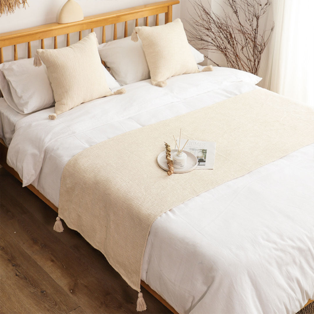 1.5m Bed Vintage Scarf Runner Bedding Tail Pad Flag For Home Hotel Set of 3