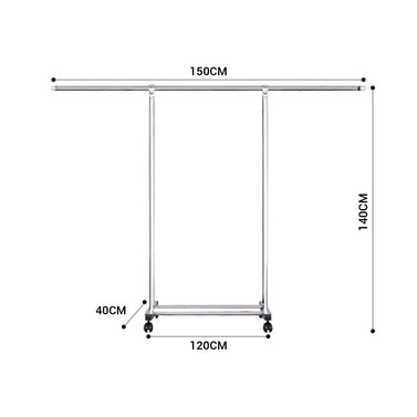 SOGA 180cm Stainless Steel Floor-Standing Clothes Rack - Durable and Space-Saving Laundry Organizer