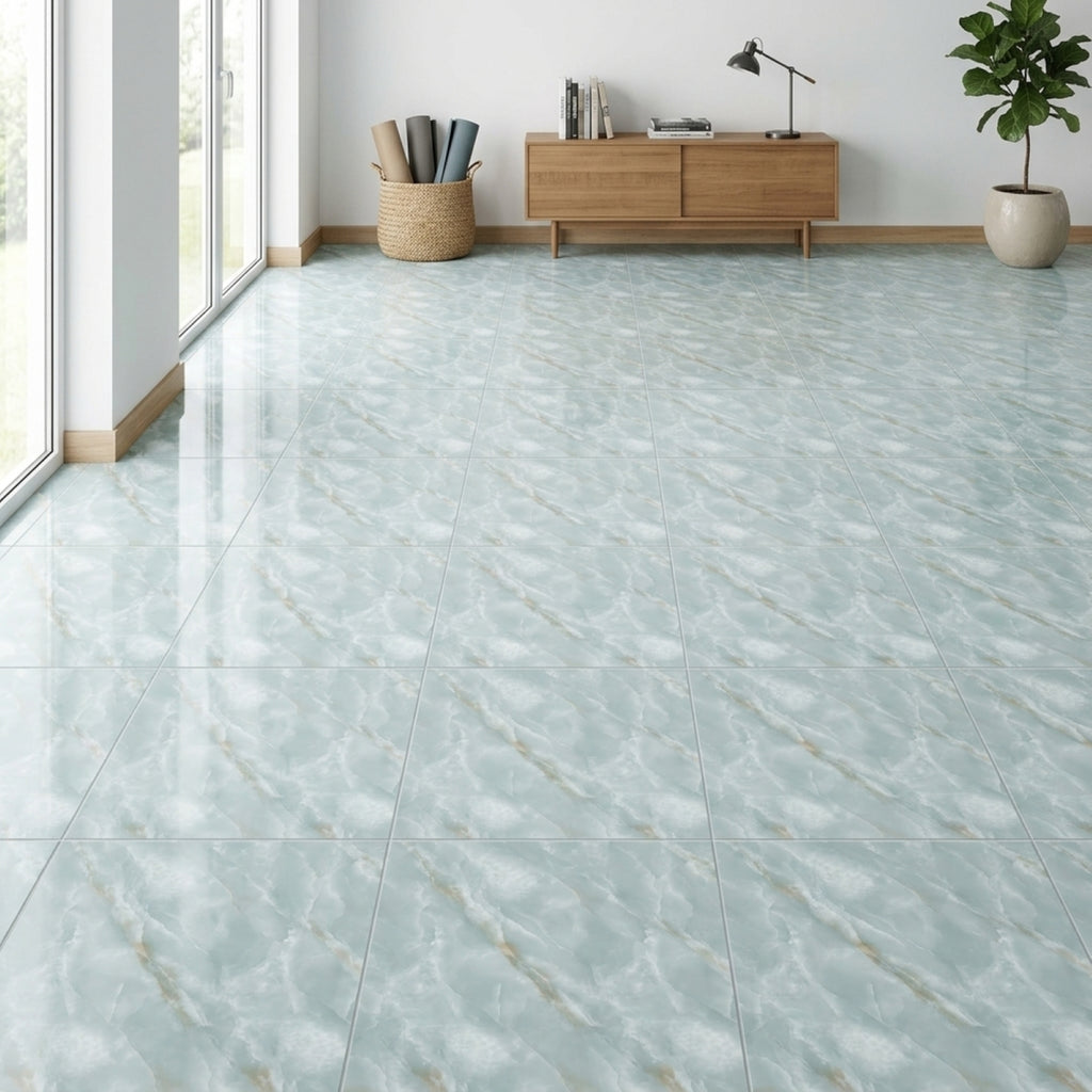 SOGA Peel & Stick Floor and Wall Tiles 30 x 30cm 10 Pack Jade Faux Marble