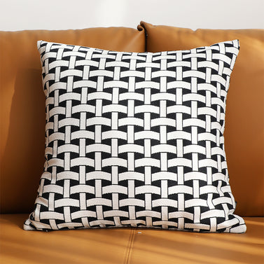 SOGA 50cm Black & White Pattern Throw Pillow Polyester Fiber Cotton