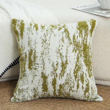 50cm Throw Pillow White and Olive Green Deluxe Polyester Fiber