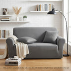 High Stretch 2-Seater Grey Sofa Slipcover