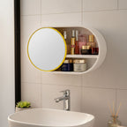 39cm Oval Wall-Mounted Mirror Storage Box