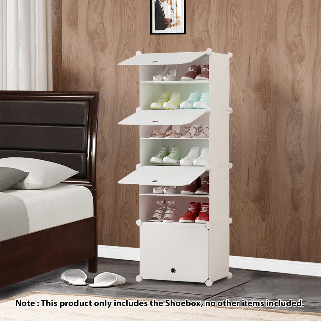 7 Tier White Shoe Rack Organizer