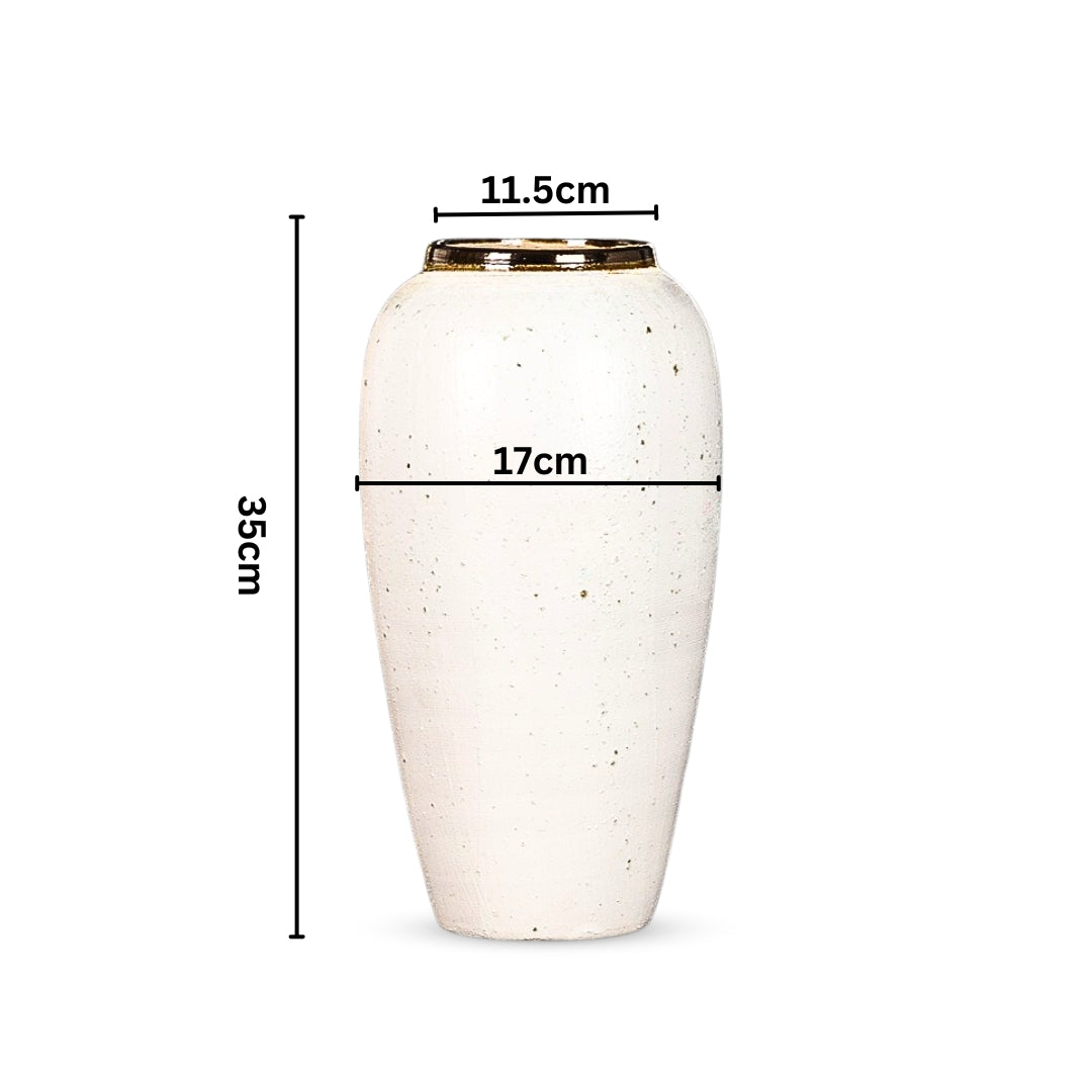 SOGA 35x17cm Plain White Large Ceramic Flower Vase Elegant Living Room Home Decor