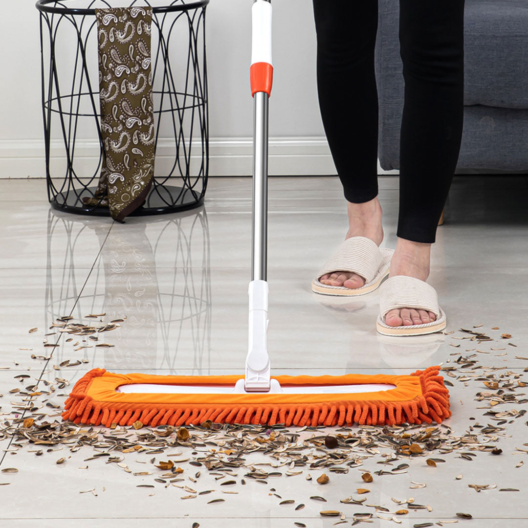 60x12 Orange Microfiber Flat Mop Floor Pads Rotating Dust Remover