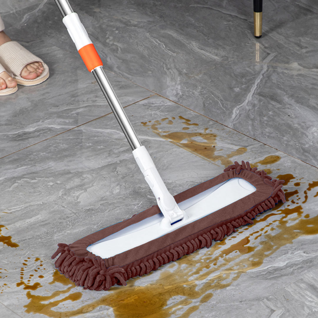 80x12 Coffee Microfiber Flat Mop Floor Cleaning Pads Rotating Dust Remover