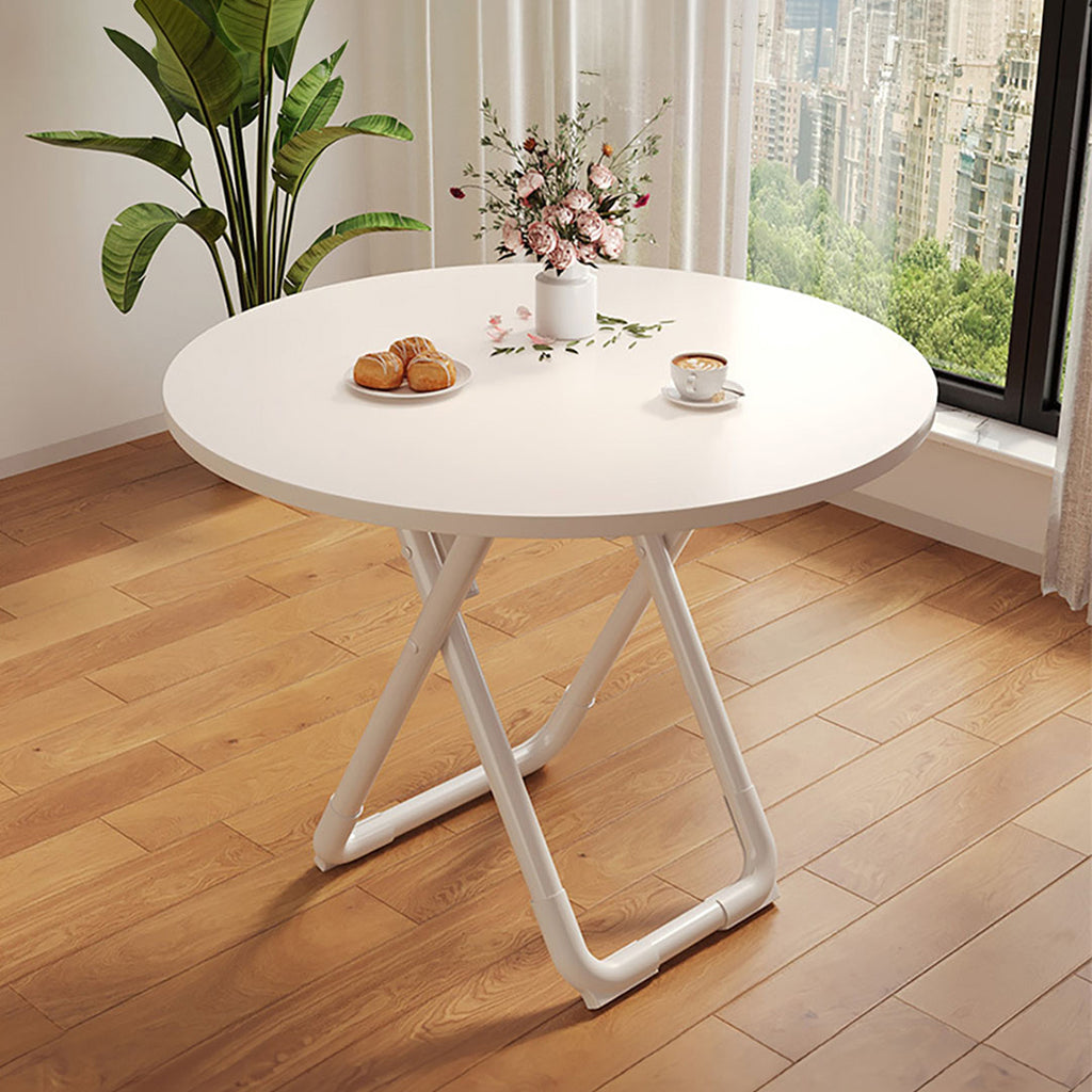 80cm White Modern Minimalist Table with Sleek Surface