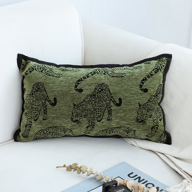 30cm Throw Pillow Green Leopard