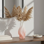 SOGA 32cm Pink Glass Vase Art Blown Hand Flower Tall Vintage Art Vases