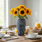 35x17cm Blue Large Ceramic Flower Vase Elegant Living Room Home Decor