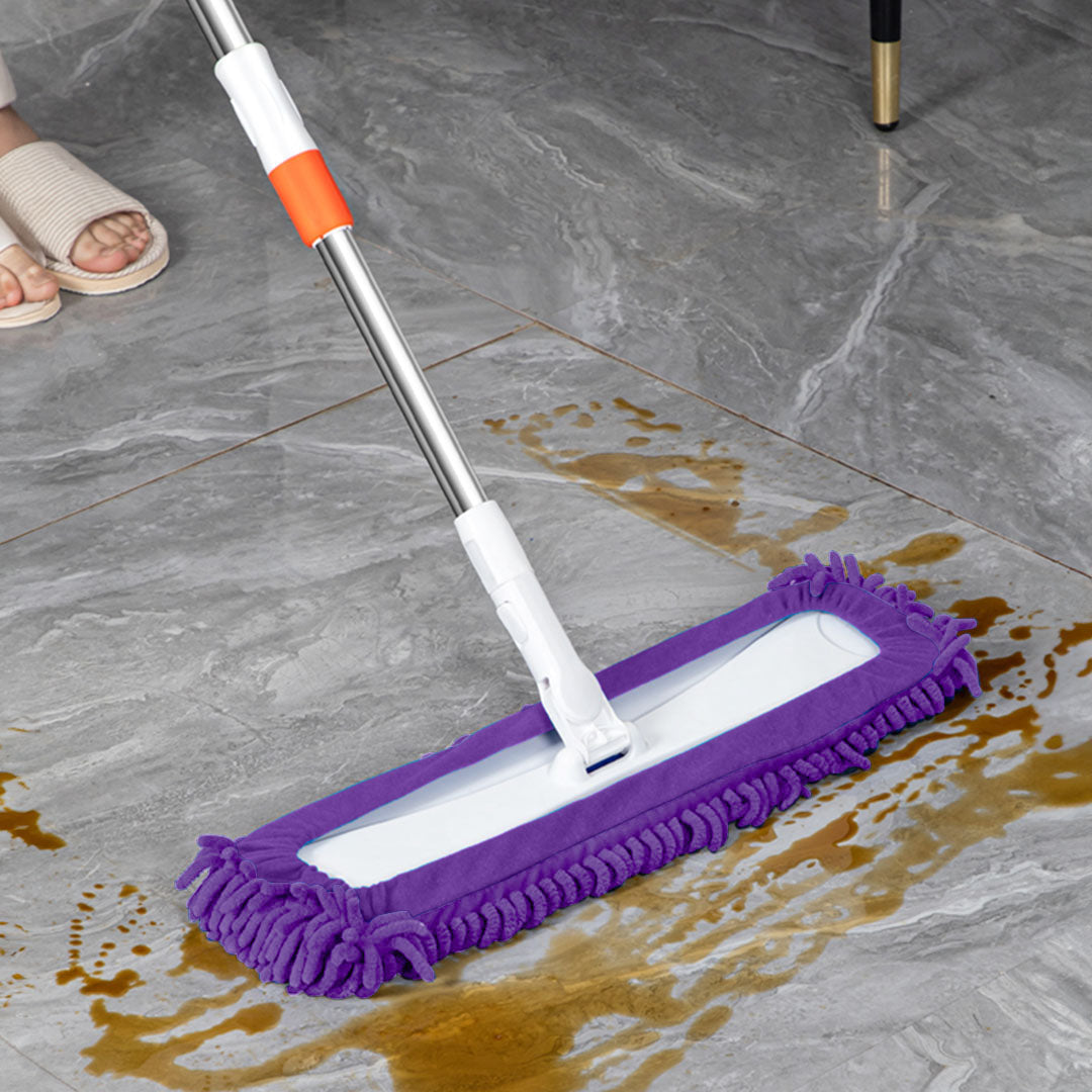 60x12 Microfiber Flat Mop Floor Cleaning Pads Rotating Dust Remover 3 Color