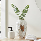SOGA 30x19cm Gradient White Medium Ceramic Flower Vase Elegant Living Room Home Decor