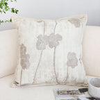 SOGA 45cm Botanical Cream Poppy Flower Print Linen Decorative Throw Pillow