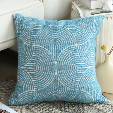 50cm Blue Throw Pillow Geometric Indoor and Outdoor Corded