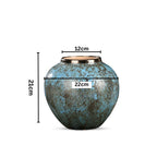 21x22cm Light Blue Small Ceramic Flower Vase Elegant Living Room Home Decor
