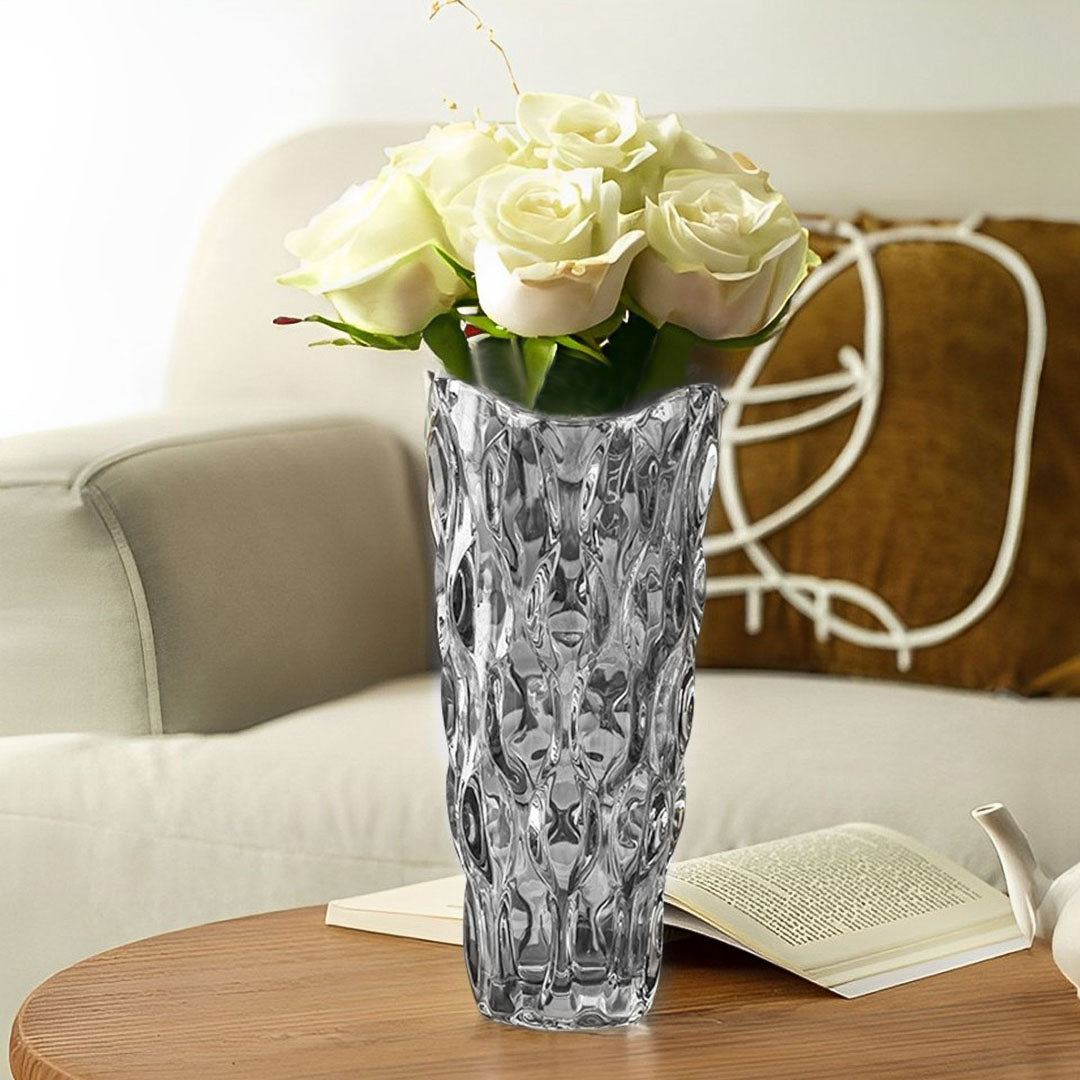 SOGA 30cm Glass Grey Vase Crystal VASE Thick Modern Home Decor