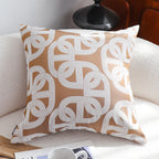 SOGA 50cm Artistic Camel Brown White Geometric Pattern Throw Pillow