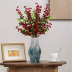 32cm Glass Vase Blue with Beautiful glass Bubble Texture Art Vases