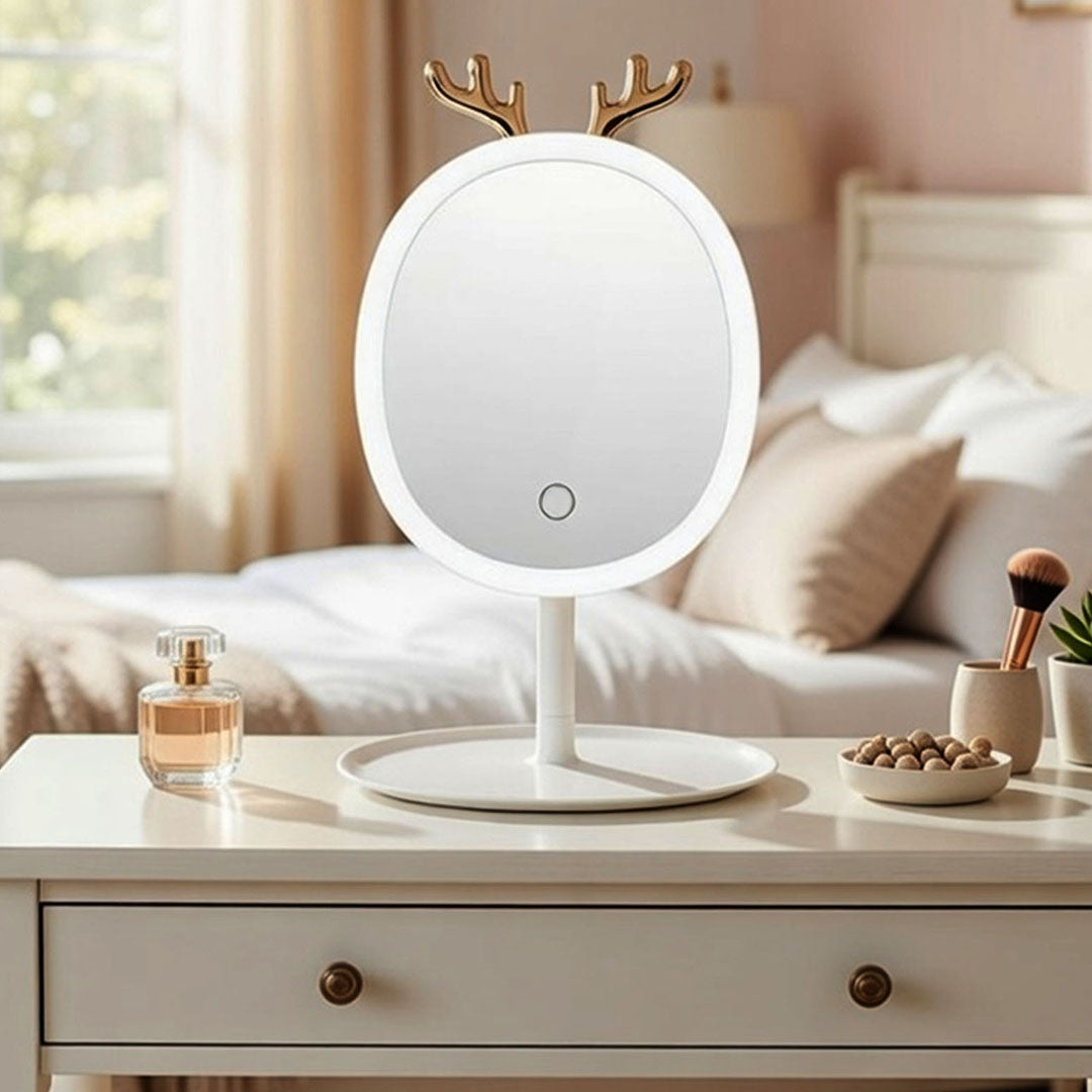 White Antler LED Light Makeup Mirror