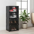 4 Tier Black Shoe Organiser