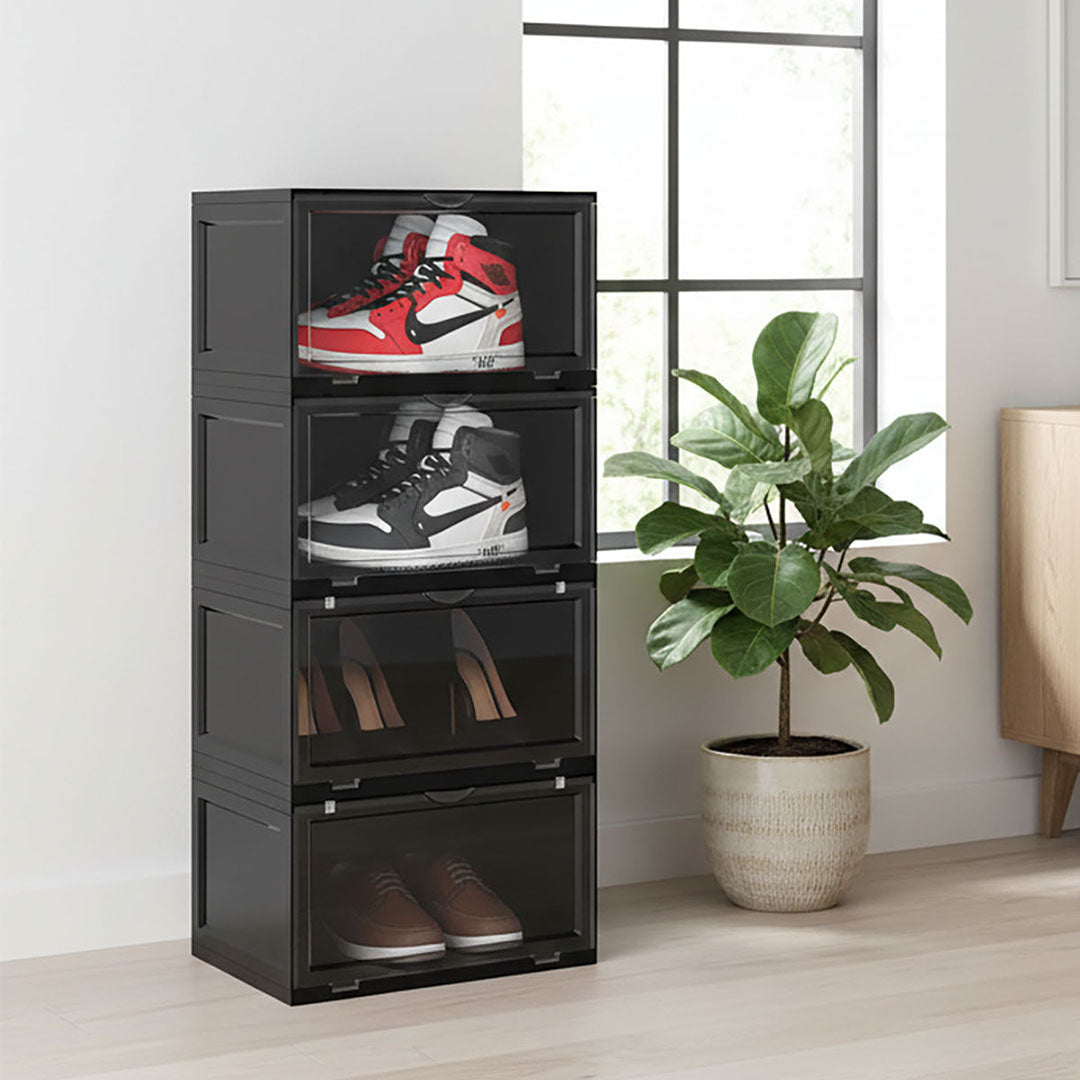 4 Tier Black Shoe Organiser