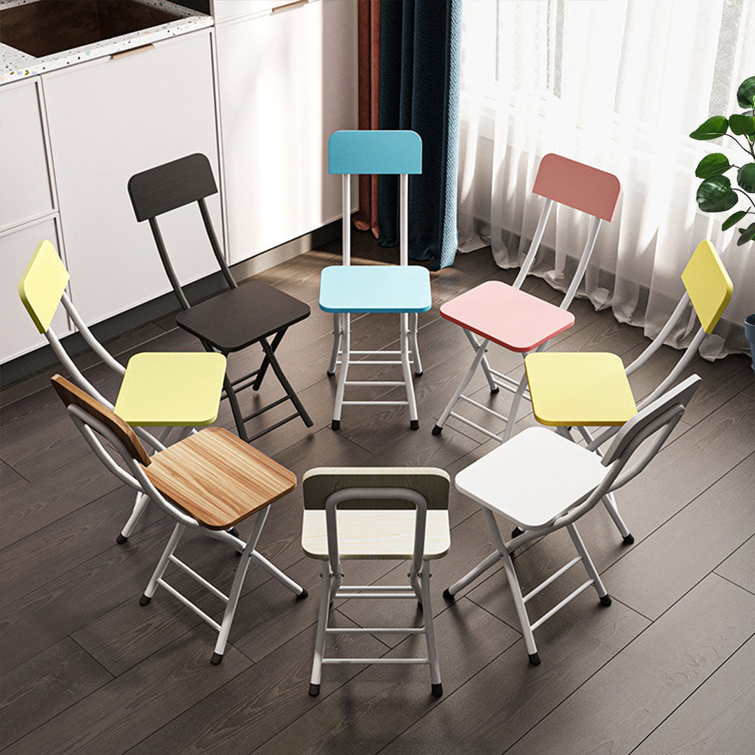 SOGA Yellow Foldable Chair Space Saving Seat Set of 2