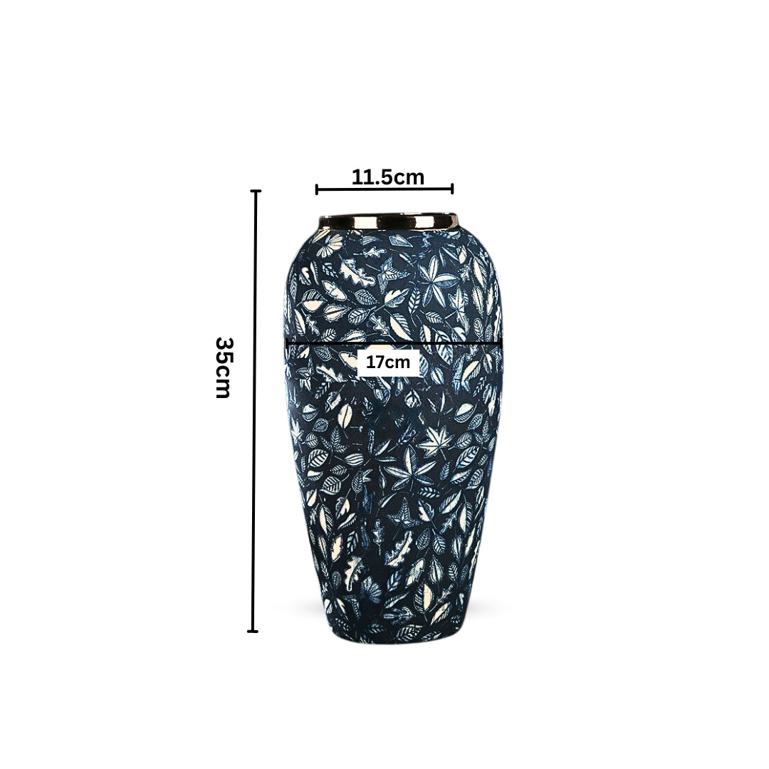 35x17cm Blue Large Ceramic Flower Vase Elegant Living Room Home Decor