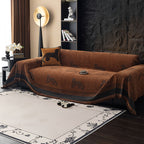 SOGA Three-seater Brown Sofa Cover Leopard Print 180x340cm Polyester