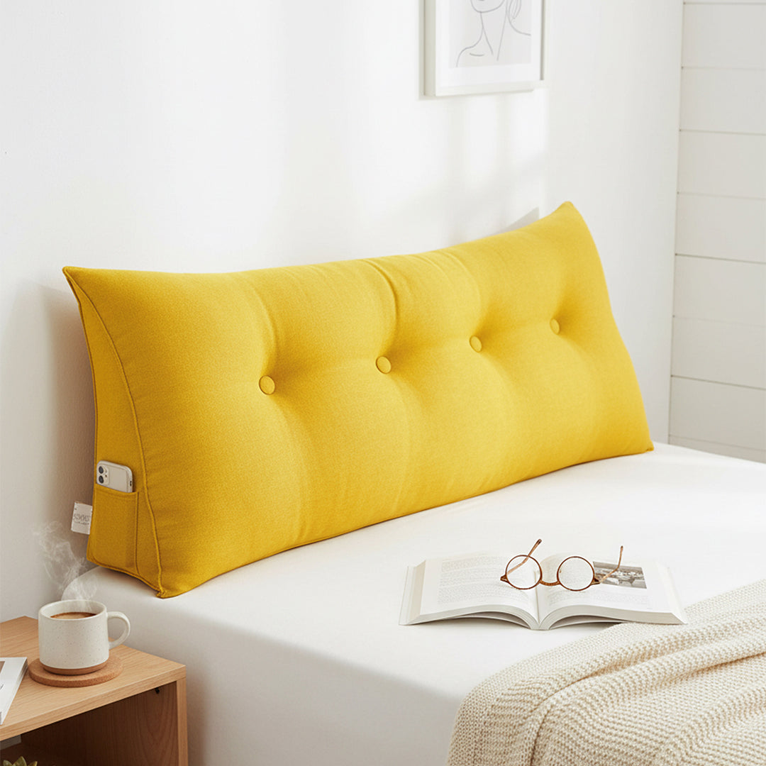 SOGA 120cm Yellow Triangular Wedge Bed Pillow Headboard Backrest