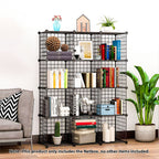 Black Portable 12-Cube Storage Organiser