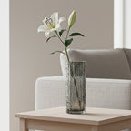 SOGA 30.5cm Handcrafted Grey Glass Vase Classic Design for Home Decor