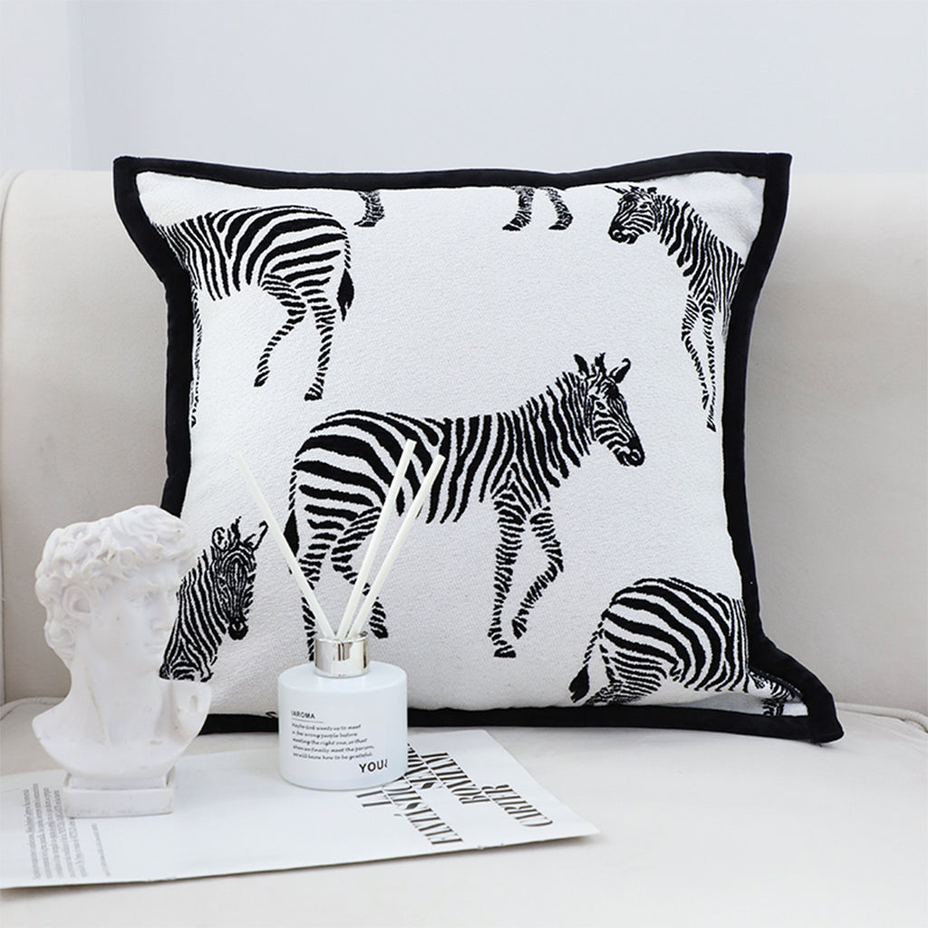 45cm Black and White Light  Luxury Zebra Cushion