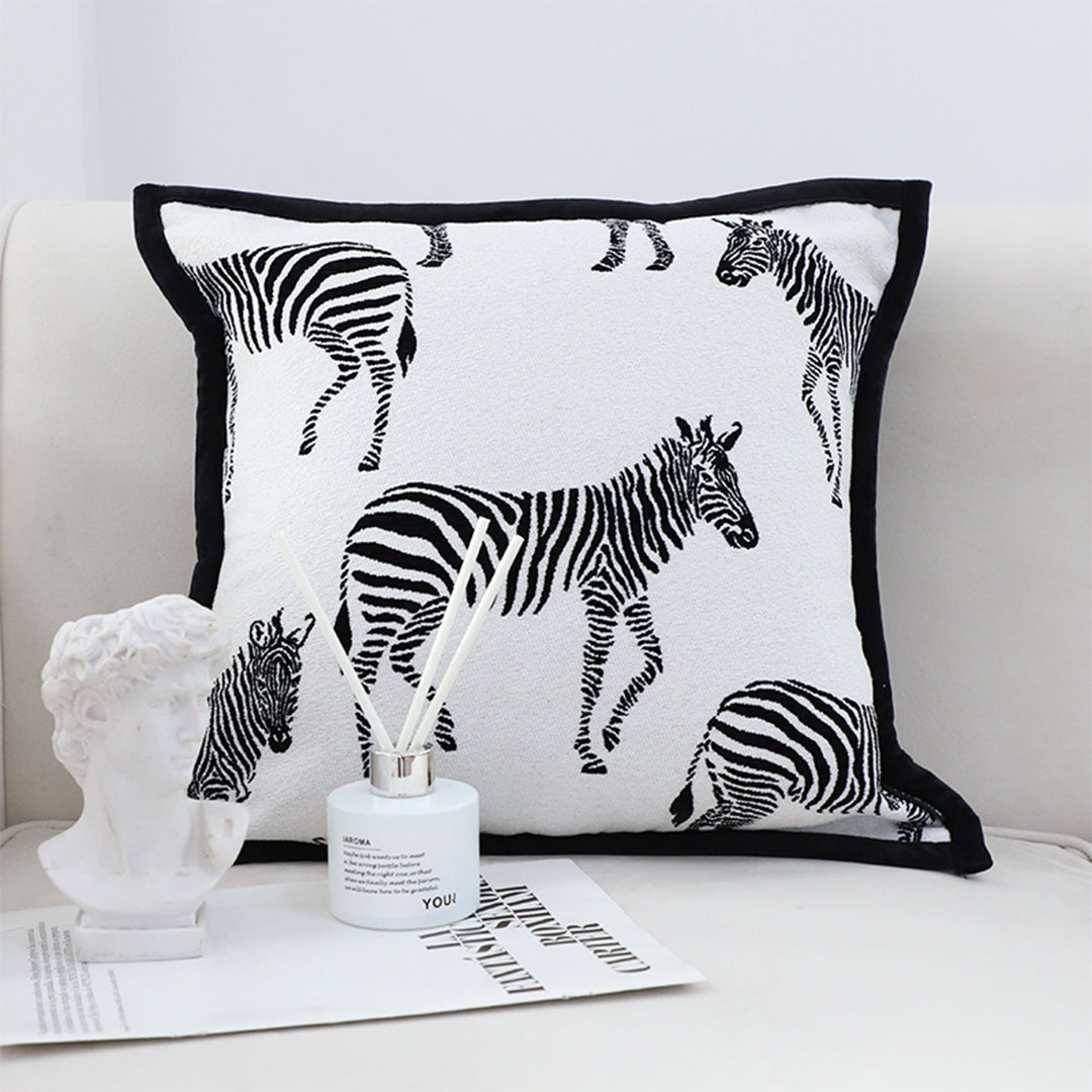 45cm Black and White Light  Luxury Zebra Cushion