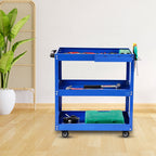 3 Tier Tool Storage Cart Blue