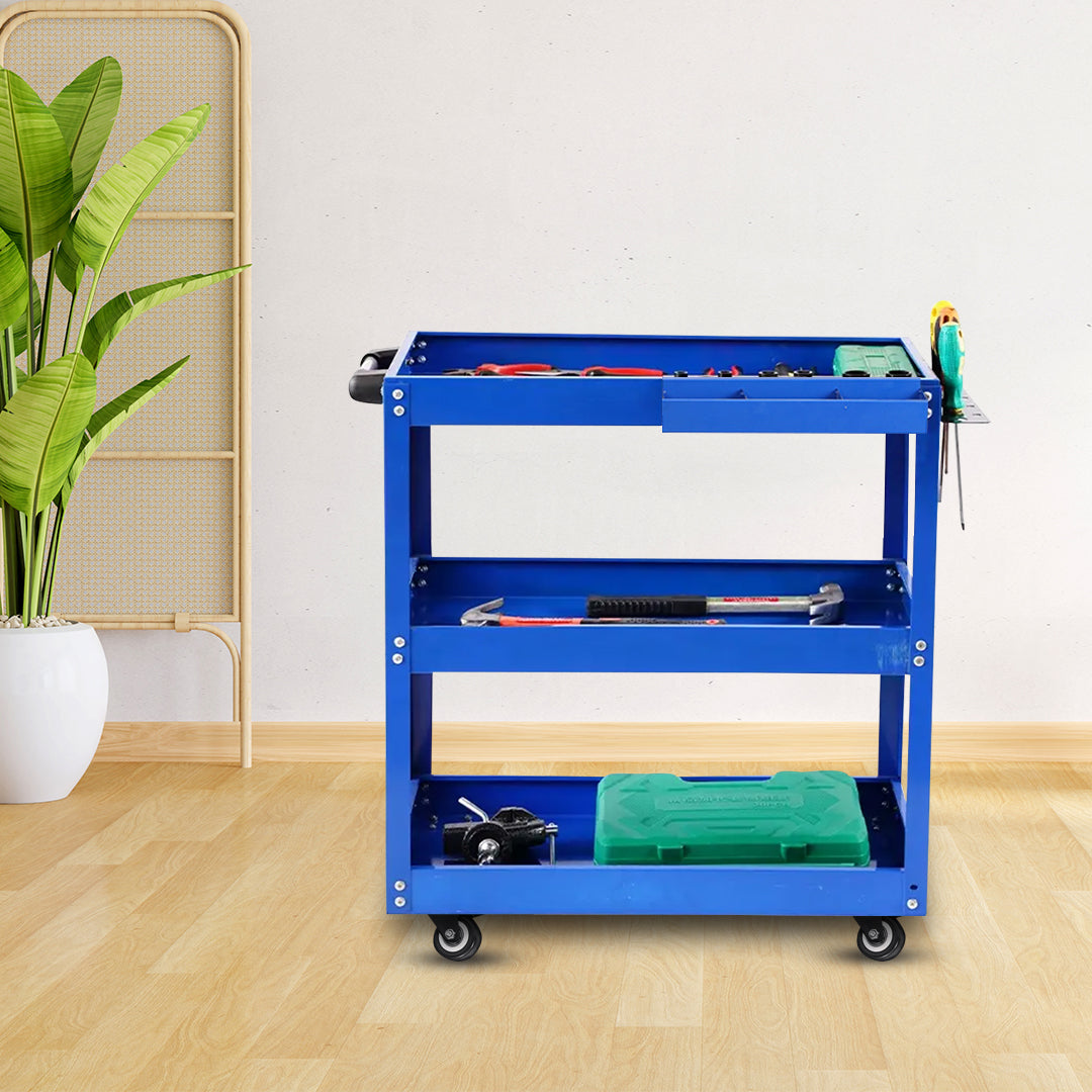 3 Tier Tool Storage Cart Blue
