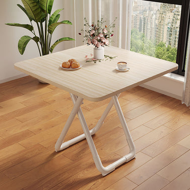 80cm Light Square Table with White Legs