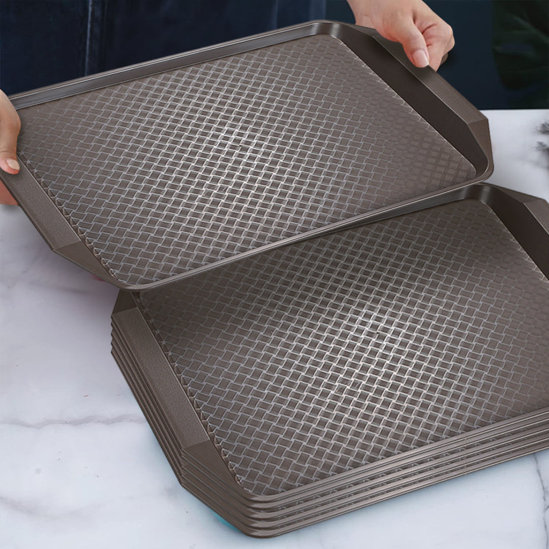 Rectangular Serving Tray Set of 10 Coffee