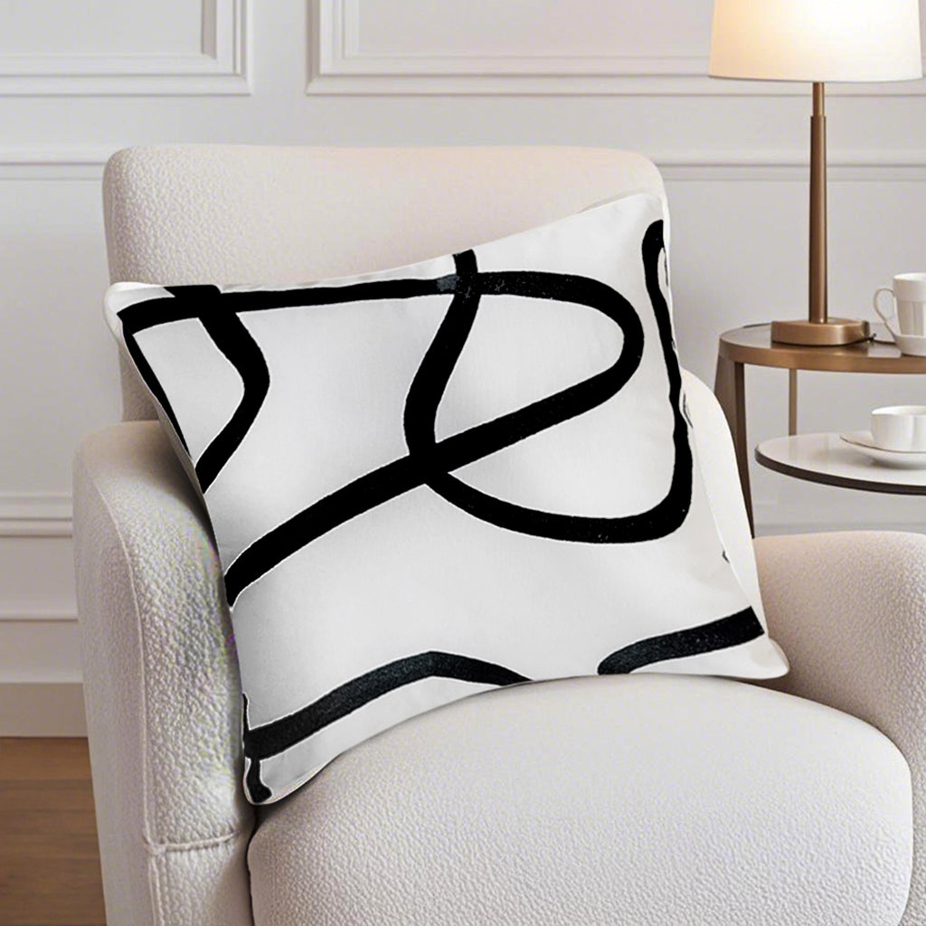 SOGA 2X 45cm Square Modern Minimalist Black Letter Print Throw Pillow