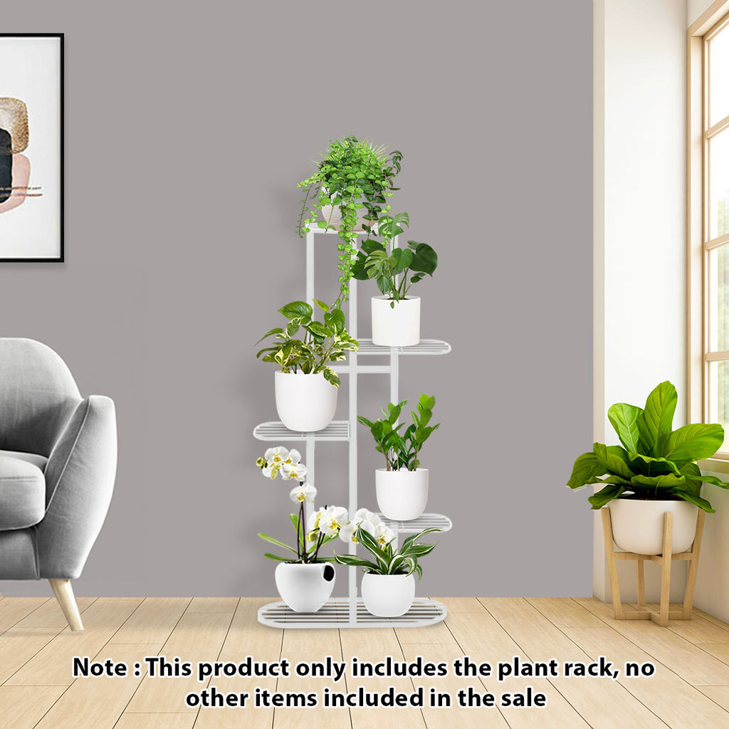 5 Tier White Metal Plant Rack