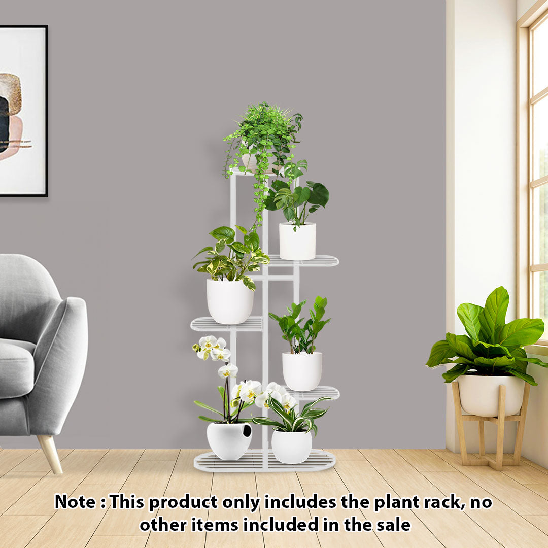 5 Tier White Metal Plant Rack