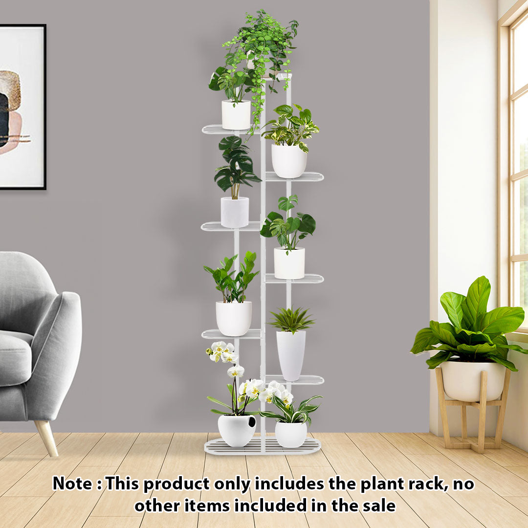 8 Tier White Metal Plant Rack