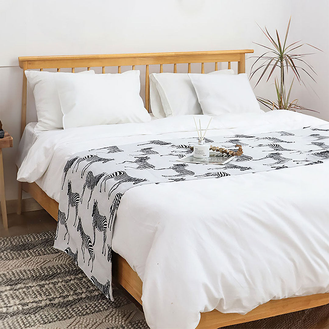 1.5m Bed Light Luxury Zebra Vintage Bed Scarf Runner Bedding Tail Pad Flag For Home Hotel Set of 3