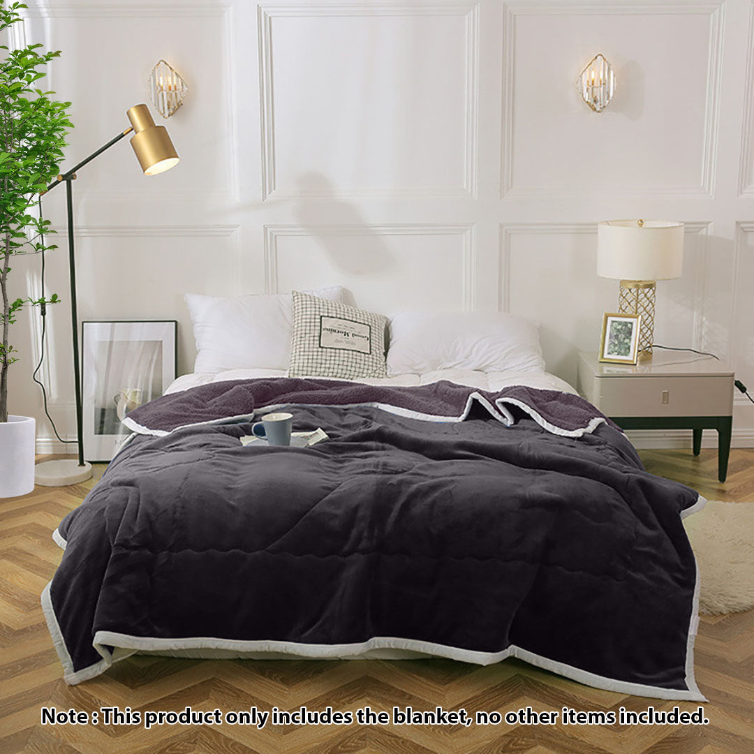 Dark Grey Throw Blanket Warm Cozy