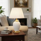 Ceramic Oval Table Lamp White